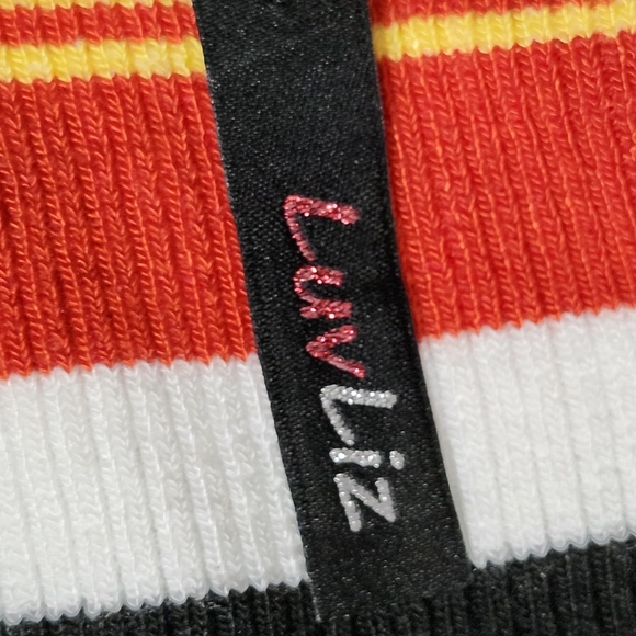 Chic Striped Pencil Skirt LuvLiz in Black, Red, and White - Picture 7 of 8